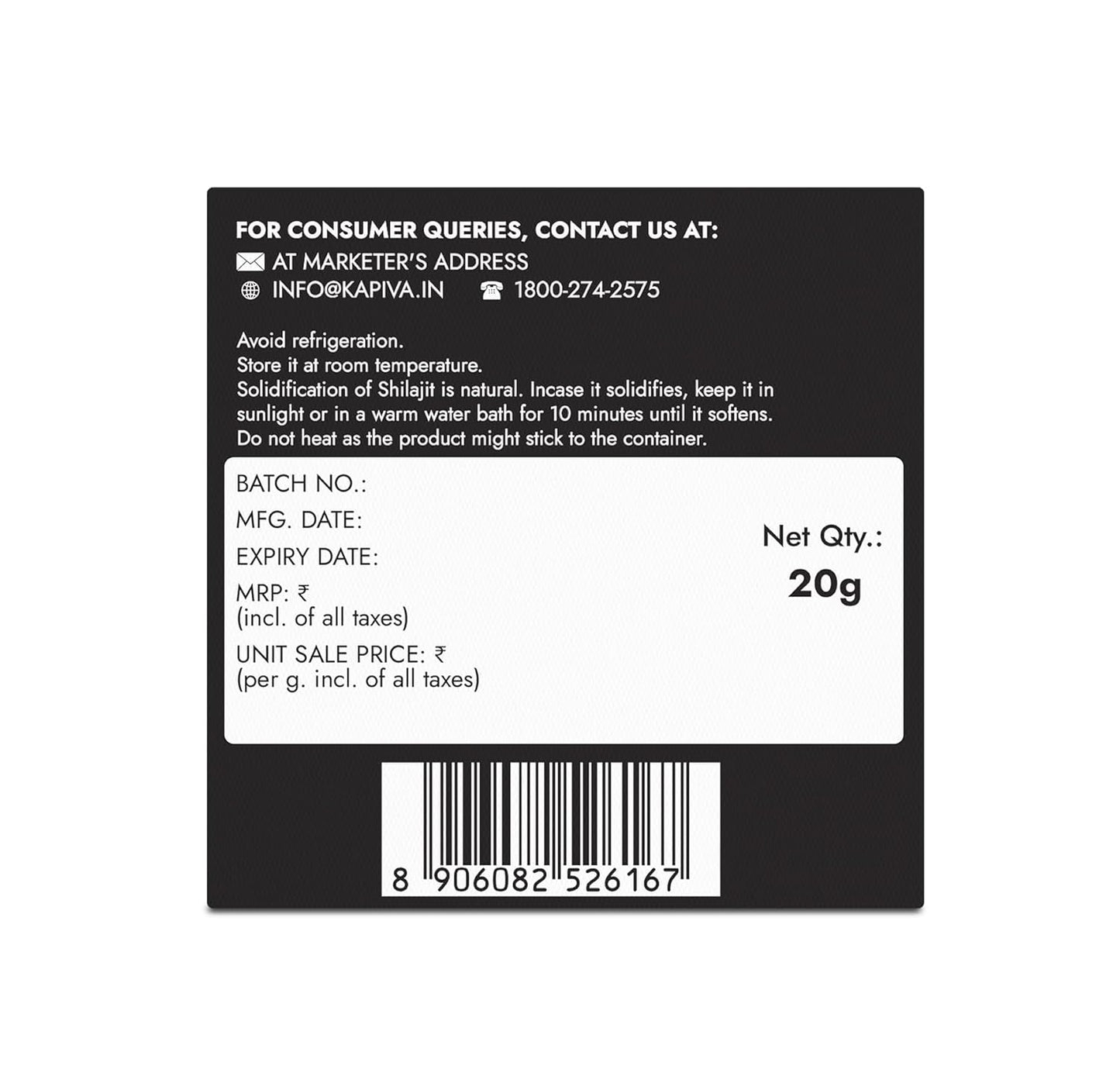 Kapiva Shilajit Gold Resin | Boost Muscle Growth & Stamina | Contains 24 Carat Gold+Silver| 20 Gram.