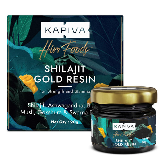 Kapiva Shilajit Gold Resin | Boost Muscle Growth & Stamina | Contains 24 Carat Gold+Silver| 20 Gram.